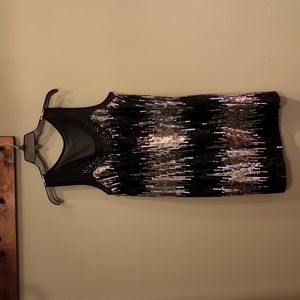 Black and Silver Sequin Dress
